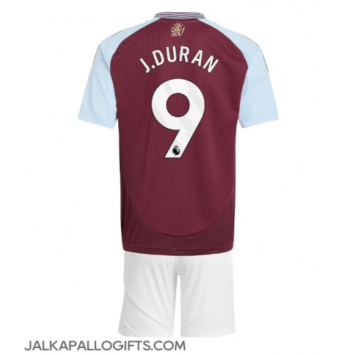 Aston Villa Jhon Duran #9 Koti Peliasu Lasten 2024-25 Lyhythihainen (+ Lyhyet housut)